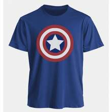 Warner Bros Shield T-Shirt For Men Women, Classic Red White Blue Casual Cotton Navy Blue Superhero Tee  Streetwear - 7 - View 6