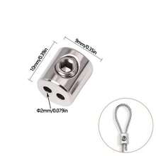 6pcs Adjustable Steel Wire Rope Clamp Set With Wrench, Wire Rope Lock Buckle Clip, Double Hole Cable Hanging Clamp, Fixing Device, Suspension Fixing Hardware Accessories For Outdoor - Multicolor - View 6