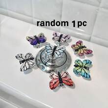 1/3/5/7pc Beautiful Gradient Color Imitation Butterfly Toilet Flush Assist Button, Protect Manicures, Making Your Life More Comfortable - Butterfly - View 11