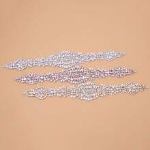 1pc Handmade Rhinestone Bridal Belt Women's Rhinestone Wedding Dress Accessory - Gold Applique - View 2