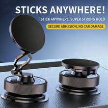 WESTMADE Mini Rotating Foldable Vacuum Magnetic Car Phone Holder, Suitable For Car Dashboard, Compatible With All Phones, Car Phone Holder Accessory - A - View 1