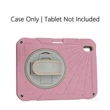 1 Pc, Compatible With IPad 10/11 (A16) Case, 12 Shock-Resistant Tablet Case, 360-Degree Rotating Stand Case With Carrying Strap, Shock-Absorbing Three-Layer Full-Coverage Protection, Silicone + PC Shell - Pink + - View 3