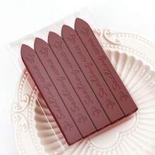 5pcs/Pack English Wax Sticks With Wick, Sealing Wax For Wax Seal Stamp, Multiple Colors Available, Suitable For Envelopes/Invitations/Scrapbooking/Gift Wrapping/DIY Handmade Decoration - 5 Sticks/pack With English Cored Wax Strips - View 18