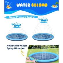 Dog Splash Pad, Large Dog Swimming Pool, Summer Outdoor Pet Water Play Mat, Non-Slip Durable Dog Water Fountain And Cooling Pad, Tear-Resistant Heavy Duty Summer Outdoor Water Fountain, Suitable For Giant Dog Breeds - Blue - View 7