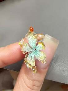 3D Flower Charms Nail Art Silicone Mold Plumeria & Butterfly Design Easy-To-Use Nail Mold Reusable Carving Mould For DIY Manicure Sculpting Tool - Clear - View 7