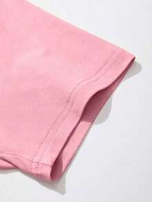 Camiseta de Cuello Redondo con Estampado de Ángel para Hombre, Camiseta Holgada de Manga Corta para Verano, Camiseta para Uso Diario - Rosa - Ver 5