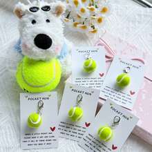 5/2/1pcs Cute Tennis Ball Keychain Pendant With Inspirational Quote, Suitable For Birthday, Mother's Day, Father's Day And Sports Events, Inspirational Mini Souvenir Gift - View 3