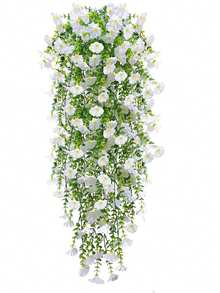 戶外人造懸掛式牽牛花藤蔓，1/2件裝仿真長藤尤加利植物，抗紫外線綠植，適用於室內客廳、餐廳、衣櫥、戶外露台、門廊、花園，春夏秋季裝飾等 - 彩色 - 查看 16
