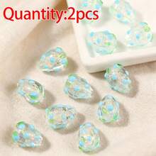 2pcs Cute Colorful Glass Strawberry Beads, Handmade DIY Jewelry Bracelet Pendant Decorative Loose Beads - Colorful Strawberry Beads - View 7