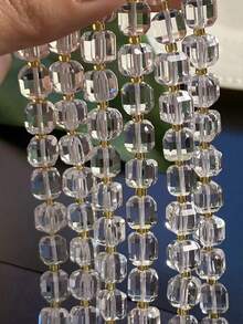 1 Strand 6/8/10mm Natural Faceted White Quartz Beads Fashion Square Cube Beads For Jewelry Making Diy Bracelet Earring Beading Accessories - Multicolor - View 9