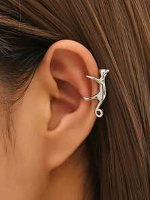 1PC Women's Personalized Cat Decor Ear Cuff Climber Crawler Clip Earring Jewelry Gifts - Silver - View 2