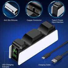 P5 5-Pair Fast Charging Controller Charging Station LED Indicator PS-5 Game Controller Charging Dock - 白色 - 查看 7