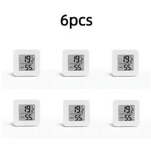 6pcs Smiling Face Digital Thermometer Hygrometer - Accurate Measurement, Dual Temperature & Humidity Display, Long Battery Life, & Stylish, Portable Adhesive Back Design, High-Precision Sensor, Suitable For Home/Bedroom/Greenhouse Indoor Monitoring - A - View 21