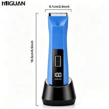 Men's Electric Body Hair Trimmer, Suitable For Full Body Shaving And Trimming, Multi-Functional Personal Care Product, USB Rechargeable, With Base, Great Companion For Home Or Travel, Battery Capacity 500mAh - Blue - View 4