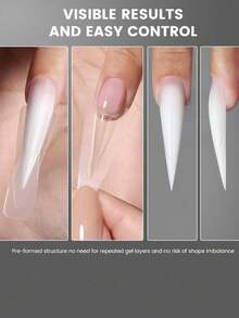 240 pièces Pointes d'ongles sandwich double face originales, forme longue, 15 tailles, moules d'ongles double face, convient pour le gel de construction, extension rapide des ongles, moules d'ongles en gel polymère, outils de salon de manucure - Multicolore - Voir 6