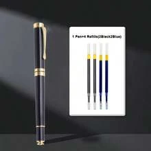 Classic Black Metal Rollerball Pen / Smooth-Writing Black Metal Gel Pen (0.5mm, Refillable) - Minimalist Business Pen; Suitable For Office And Study; Elegant Signature Pen; Ideal For Professionals., Back To School - Ballpoint Pen - View 9