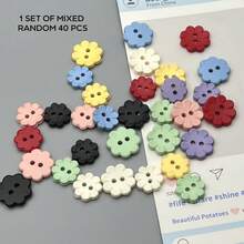 20/30/40/50/60入 1.2-1.5cm 鮮亮糖果色 8瓣梅花形 素色/混色樹脂塑膠鈕扣，適用於兒童服飾、髮飾、針織毛衣、夾克、手工縫製裝飾鈕扣，情人節禮物DIY材料，DIY服飾與手工藝，美術用品，縫紉配件 - 八瓣花 - 查看 35