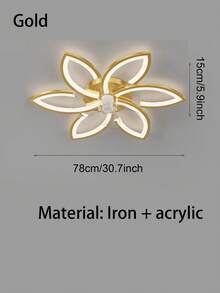 Flower Shape Flush Mount Ceiling Fan With LED Light, 3 Color Dimmable Low Profile Fan Ceiling Lamp, Quiet Adjustable Speed Non-Glaring Light For Bedroom, Living Room - Multicolor - View 11
