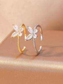 1pc/2pcs Set Shiny Gold Toe Ring Set - Butterfly Design, Delicate Adjustable, Suitable For Women's Summer Beach Wear - Butterfly - View 7