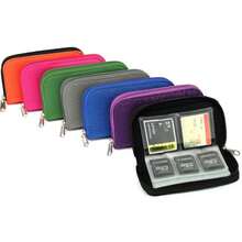 1 pieza Estuche portátil de almacenamiento de tarjetas de memoria, organizador con cremallera para tarjetas SD/TF, protector de tarjetas de memoria de cámara resistente a arañazos y al agua, opciones multicolor - Multicolor - Ver 3