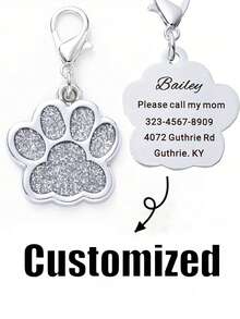 Customizable Name Text Pet Tag Pendant, Personalized Collar Anti-Loss Nameplate For Cats And Dogs, Exclusive Identity Label With Exquisite And Versatile Style, Beautiful And Practical Pet Accessory - Multicolor - View 6
