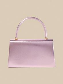 1 Piece White PU Material Flap Clutch Bag With Luxury Metal Decoration, Showing Fashion And Elegance, Suitable For Holding, Carrying, Wearing On The Shoulder Or Crossbody, P - 象牙色 - 查看 4