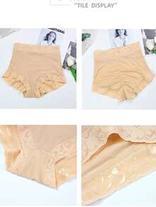 1pc Women Anti-Rollover Lift-Up Slimming Shapewear, Non-Slip Silicone Design, Suitable For Daily Wear And Various Occasions - Apricot - View 5
