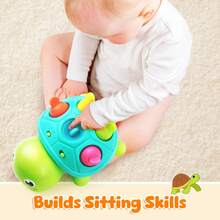Electronic Crawling Turtle Toy, Built-In Music & Lights, Interactive Moving Sensory Plaything, Baby Early Education Toy For Fine Motor Skills Training, Perfect Birthday, Christmas, Halloween & All Holiday Gift - Multicolor - View 5
