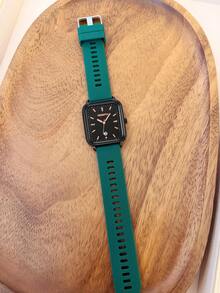 Jam Tangan Quartz Kalender Minimalis Fashion Wanita Merek Rebirth 1 buah dengan Tali Silikon, Cocok untuk Dekorasi Sehari-hari - Hijau - View 8
