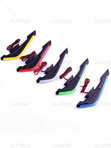 GLANBERT 2pcs Motorcycle Sport Bike Front Wing 12V LED Light Modification Accessories, Equipped With Lightweight Wind Blade Electric Vehicle, Suitable For Cruiser And Electric Bike Universal Aerodynamic Windproof Upgrade Kit, Fashion Design - Wind Vane - View 4