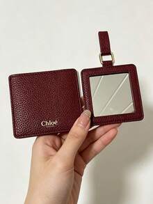Chloé Elegant Pocket Folding Mirror HD Reflection Lightweight Portable For Purse Outdoor Travel Office Touch-Up Makeup Perfect Gift For Her CHLOE-GIFT-22 - Rust Brown - View 4