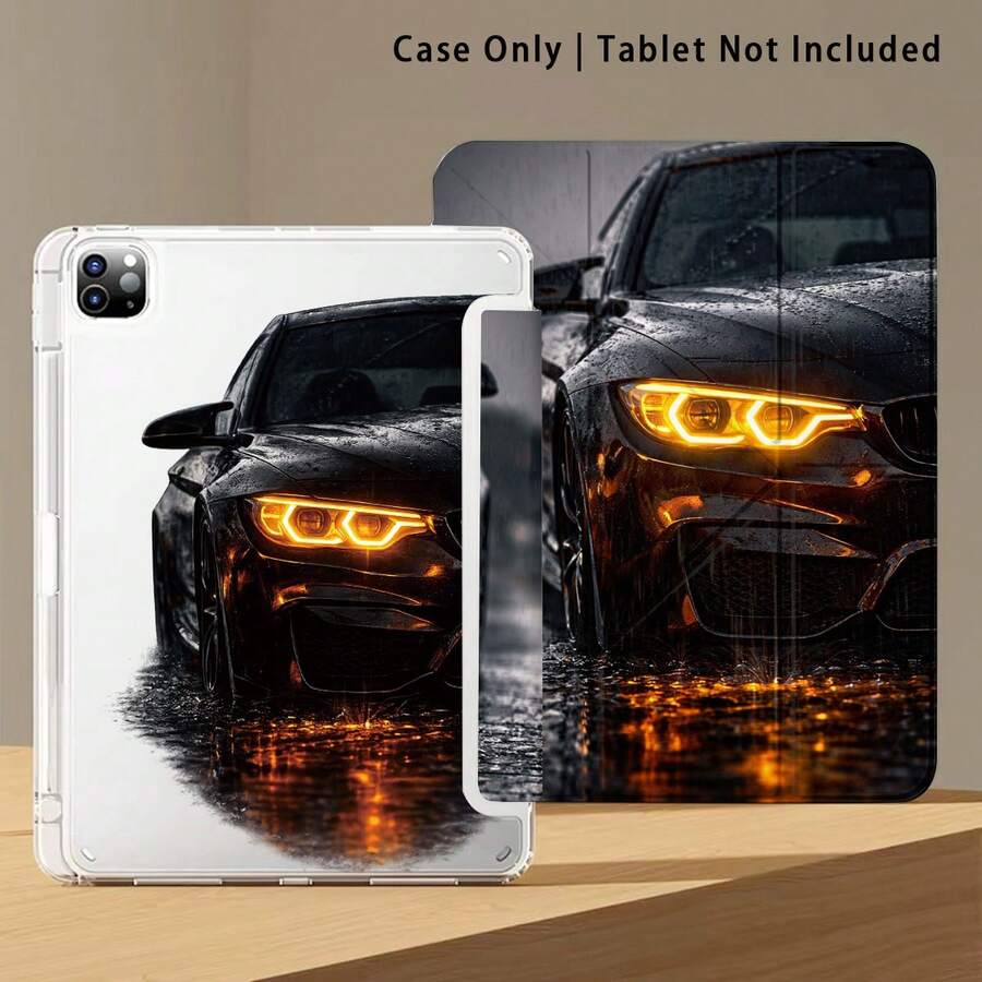 黑色跑車圖案彩繪效果平板保護殼，適用於 Matepad SE 11/MatePad 11/MatePad 11.5 2025/Pad 8/9/10/X8/X8A/X9、Xiaoxin、Apple 10代/A16 11代/Air/Pro 11及A9 - 款式2 - 查看 1