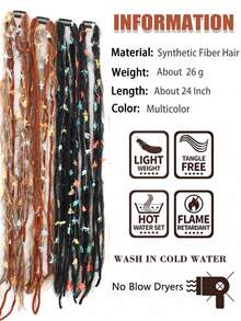 Merlad Braided Colorful Rope Dreadlocks Gradient Hair Tie Niche Wool Braid Hair Tie Women's,Clips For Hair - Multicolor - View 4