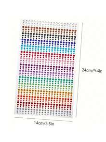 1800 Stücke/2 Blatt Regenbogen Strass Augen Aufkleber, DIY bunte Augen Schmuckzubehör, geeignet für Musikfestivals, Bühnenauftritte, Gesichtsschmuck und Make-up, Konzertlook, Gesichtsedelsteine - Verschiedenfarbig - Übersicht 9