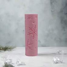 PLA 飄雪圖案黏土浮雕紋理滾輪，DIY 陶藝手工滾筒工具，適用於聚合黏土、陶瓷與壓花 – 精緻冬季仙境設計，打造長青藝術創作 - 飄落的雪花粉紅色 - 查看 7