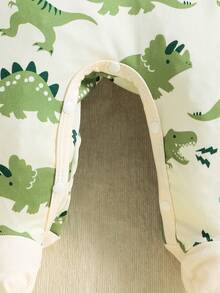 4pcs Newborn Simple Fashion Cute Dinosaur Print Footie Pajamas, Suitable For Baby Boys And Girls - Green - View 7