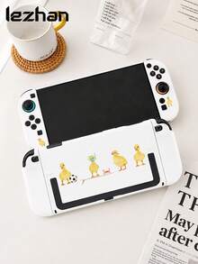 1 pieza Funda protectora de moda con estampado de pato amarillo lindo y fútbol de vacaciones para Switch 2, soporte desplegable, bolsa de almacenamiento, compatible con Switch 2 (2025)/Switch OLED/Switch NS, accesorio de juego de nueva generación Switch 2, funda protectora, accesorio de consola de juego con ranura para tarjeta compatible, mejor regalo para jugadores de SWITCH - Ver 15