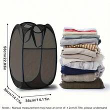 Portable Foldable Laundry Basket, Multi-Functional Household Laundry Basket, Bathroom Storage Basket, Large Capacity Mesh Clothing Storage Basket, Suitable For Home, Dormitory, Christmas Decorations, Back-To-School Gifts. - Multicolor - View 9