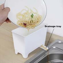 1 Bac d'égouttage de cuisine, seau d'égouttage des déchets de cuisine, auge de drainage et de filtrage des résidus alimentaires et du liquide de soupe, poubelle pour pelures de fruits et restes alimentaires, boîte de rangement multifonctionnelle pour égouttage, rangement des déchets de cuisine sur le comptoir. - Multicolore - Voir 2