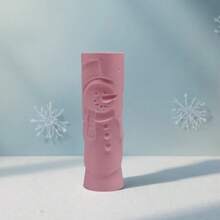 PLA Pine Forest Snowman Pattern Clay Relief Texture Roller, DIY Pottery Craft Rolling Pin Tool For Polymer Clay, Ceramic, And Embossing – Whimsical Winter Woodland Design For Evergreen Artistic Creations - Pine Forest Snowman Pink - View 6