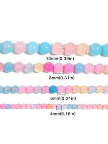 1 String Natural Colorful Morgan Agate Beads For Diy Bracelet Necklace Earring Making Jewelry Keychain Making Supplies Accessories 4/6/8/10mm - Color - View 9