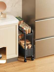 1 buah Rak Penyimpanan Celah Sempit, Rak Geser Tipis, Troli Lantai Bergerak, Rak Penyimpanan Sisi Sempit Multi-Lapisan untuk Dapur, Sayuran, Kamar Mandi, Daya Tampung Beban Kuat, Rak Penyimpanan Multifungsi, Lemari Penyimpanan Camilan, Sisi Kulkas, Rumah, Asrama, Liburan, Hadiah - beraneka warna - View 13