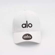 ALO 2026 New Letter Baseball Cap, Adjustable Dad Hat, Breathable Sun Protection, Outdoor Sports, Multi-Color Fashion Hat Breathable Baseball Cap, Sun - 白黑 - 查看 5