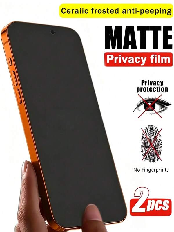 2pcs Matte Privacy Screen Protector Film, Compatible With IPhone 17 Pro Max | Made Of Soft Film (Not Tempered Glass/Ceramic Film), Shatter-Proof And Shock-Absorbing | Privacy Function Ensures Screen Content Is Only Visible From The Front Screen Protection Essentials, Applicable To Daily Shield, Office, Home Daily Shield Office Home Phone Screen Protector Phone Accessories Anti-Spy