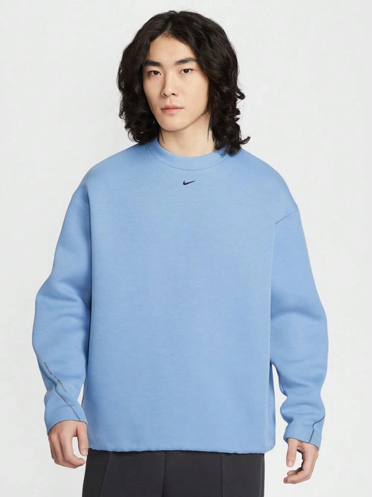 Nike Men's AS M NK TCH FLC Crew Sweatshirt Knit Pullover HV6538-486 - Blue - View 1