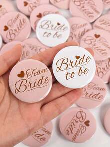 1/6/9/12/13/18pcs Bride-To-Be Badges - Exquisite Metal And Paper Design, Suitable For Wedding Eve Party Decor, Bachelorette Party Favors And Bridal Shower Gifts, Bachelorette Party Decor | Holiday Decor | Exquisite Badge Design, Bachelorette Party Decor - Multicolor - View 3