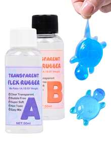 Liquid Silicone Squishy Making Kit, 1:1 AB Squishy Resin Gel, Soft Liquid Silicone Rubber DIY Stress Relief Toy Making Material Pack, DIY Gift - Clear - View 8