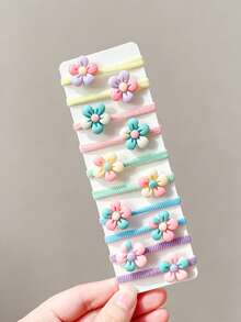1 Set Girls Cute Floral Hair Scrunchies, Sweet Hair Accessories, Suitable For School And Daily Wear, Random Color - Multicolor - View 5
