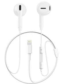 FCV 1 Set Wired In-Ear Headphones Compatible With IPhone 14 Pro, With Lightning Connector, Built-In Remote Control For Music, Calls And Volume, Compatible With IPhone 14/13/12/11/XR/XS/X/8/7/Pro Max, With 40ft Long Cable - 查看 2