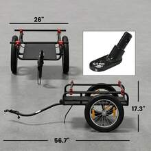 2-In-1 Bike Cargo Trailer & Wagon Cart, Multi-Use Bicycle Trailer With Quick Release 16" Pneumatic Wheels, Kickstand-XY806220 - B71-083V00BK - View 3